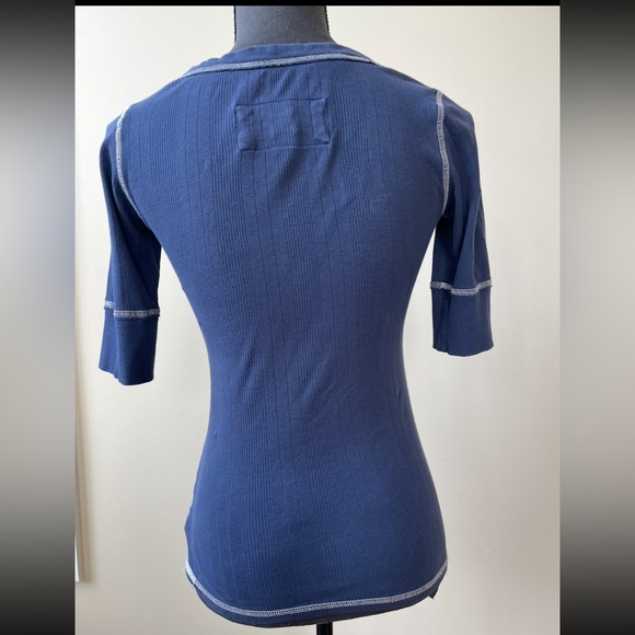 2000’S Y2K ERA VINTAGE ABERCROMBIE & FITCH - Blue Fitted 3/4 Sleeve Shirt - M - Picture 6 of 9